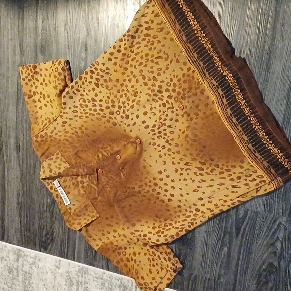 Mirror image vintage Leopard Blouse 1X - Picture 6 of 13